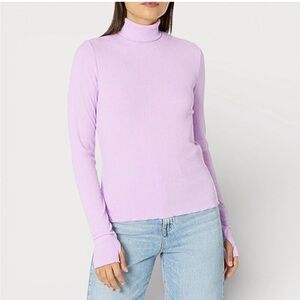 Show Me Your MuMu Pink Ribbed Turtleneck Sweater